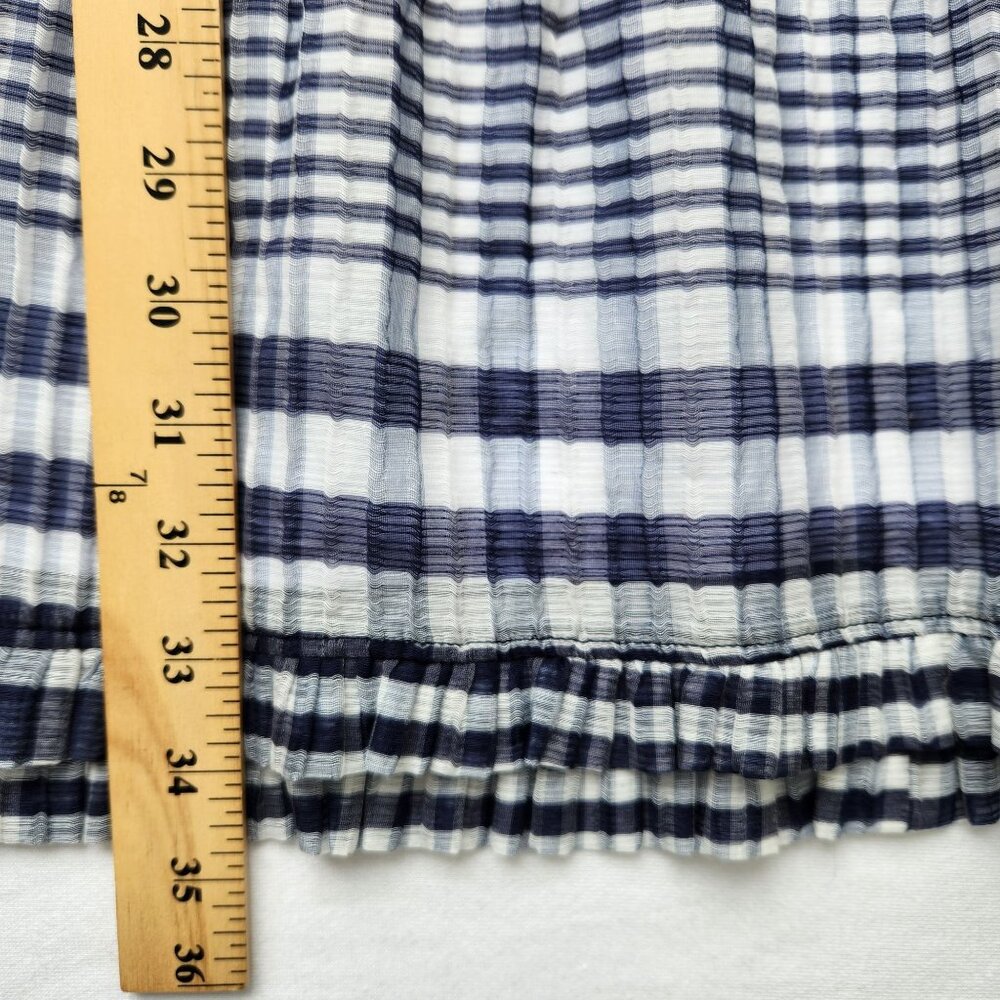 Marie Oliver Bay Dress Organdy Check Blue White Gingham Ruffle Coquette Feminine - Picture 12 of 12